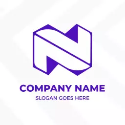 Dynamic Purple Geometric Design Featuring N Letter Logo Template