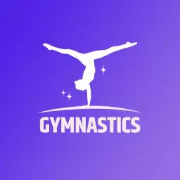 Dynamic Purple Gymnastic Pose Showcasing Athletic Grace Logo Template