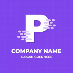 Dynamic Purple P Letter Design for Modern Branding Logo Template