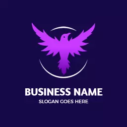 Dynamic Purple Raven Logo Symbolizing Strength and Wisdom Logo Template