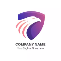 Dynamic Purple Shield with Eagle Representing Security Logo Template