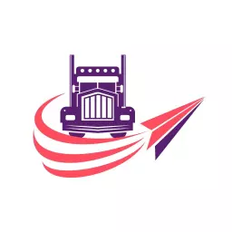 Dynamic Purple Truck Design Featuring Fast Transportation Logo Template