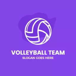 Dynamic Purple Volleyball Team Emphasizing Unity and Spirit Logo Template