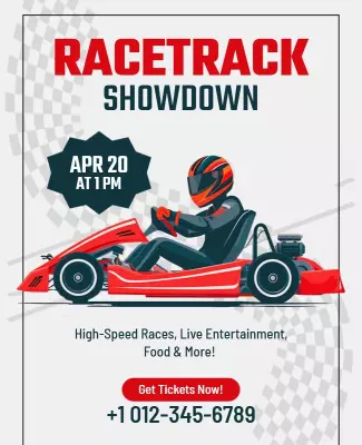 Dynamic Racing Kart Event Showdown Poster Template