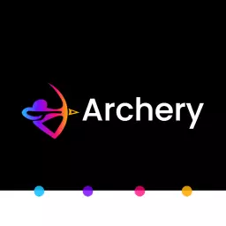 Dynamic Rainbow Archery Design Showcasing Precision Skills Logo Template