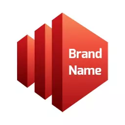 Dynamic Red 3D Shapes Representing Brand Identity Logo Template