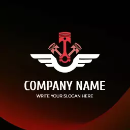 Dynamic Red and Black Automotive Workshop Skills Logo Template