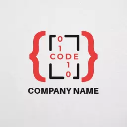 Dynamic Red and Black Code Design for IT Solutions Logo Template