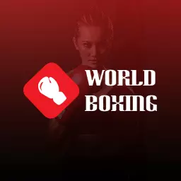 Dynamic Red and Black Design Featuring World Boxing Logo Template