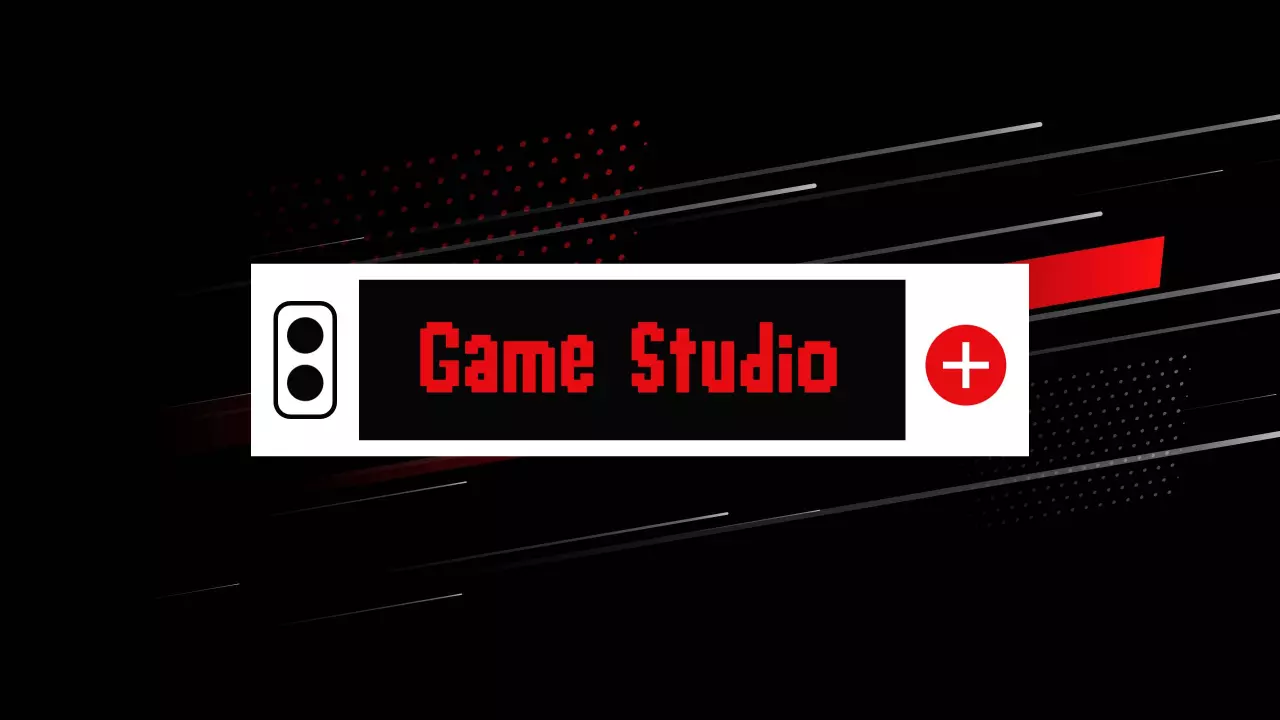 Dynamic Red and Black Design for Game Studio Banner Template