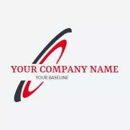 Dynamic Red and Black Design for Modern Company Logo Template