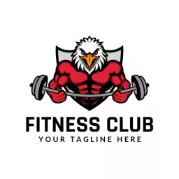 Dynamic Red and Black Eagle Emphasizing Fitness Club Logo Template