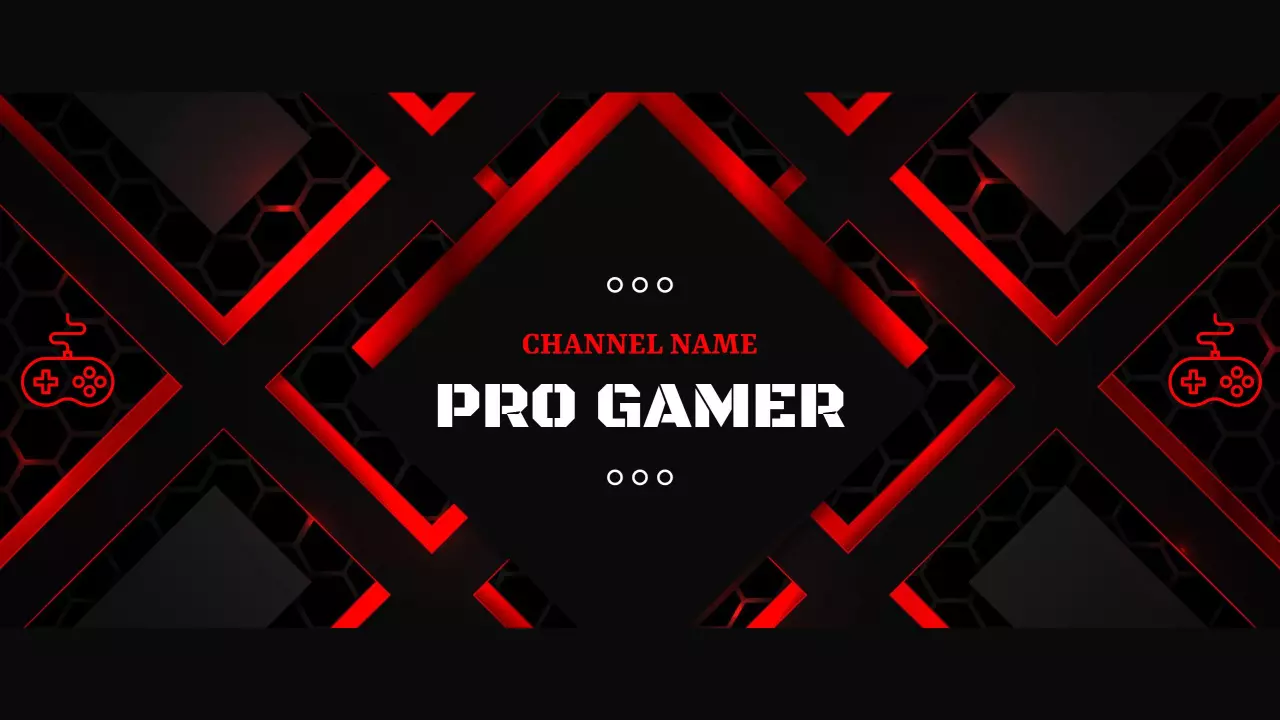 Dynamic Red and Black Geometric Design Game Banner Template