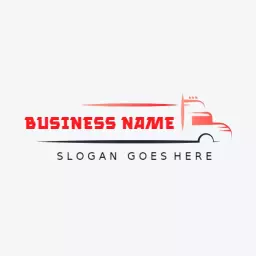 Dynamic Red and Black Gradient Trucking Business Logo Template
