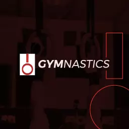 Dynamic Red and Black Gymnastic Training Rings Logo Template