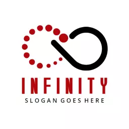 Dynamic Red and Black Infinity Symbol Design Logo Template