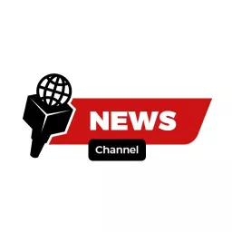 Dynamic Red and Black Microphone for News YouTube Channel Logo Template