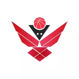Dynamic Red and Black Representation of Basketball Sports Logo Template