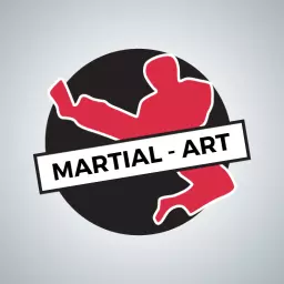 Dynamic Red and Black Silhouette in Martial Art Logo Template