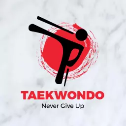 Dynamic Red and Black Taekwondo Kicking Logo Template