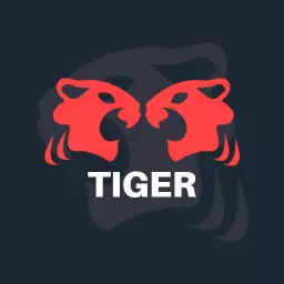 Dynamic Red and Black Tiger Symbolizing Strength Logo Template