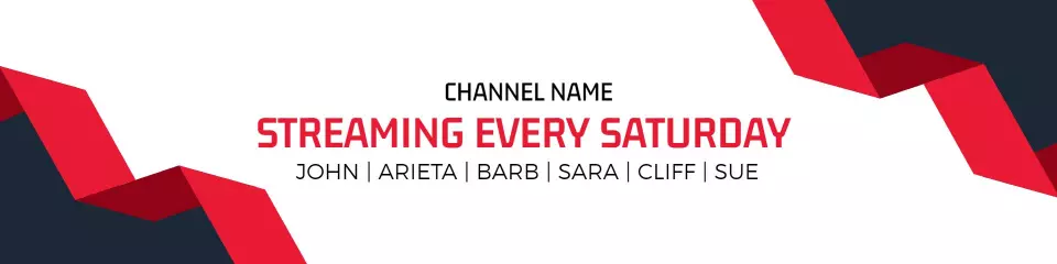 Dynamic Red and Black Waves for Twitch Streaming Banner Template