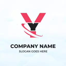 Dynamic Red and Black Y Letter Design for Modern Branding Logo Template