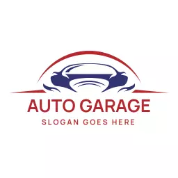 Dynamic Red and Blue Auto Garage Service Logo Template