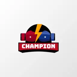 Dynamic Red and Blue Boxing Champion Logo Design Logo Template