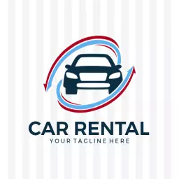 Dynamic Red and Blue Car Movement for Car Rental Logo Template