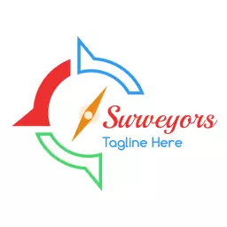 Dynamic Red and Blue Compass Design for Surveyors Logo Template