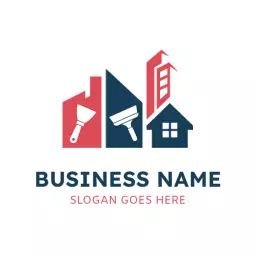 Dynamic Red and Blue Design Highlighting Drywall Services Logo Template