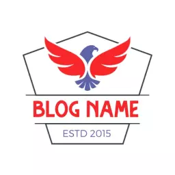 Dynamic Red and Blue Eagle Symbolizes Passionate Blogger Logo Template