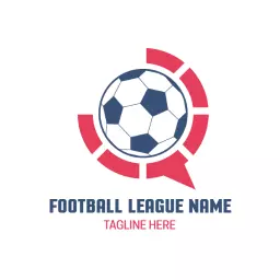 Dynamic Red and Blue Football Design for League Branding Logo Template