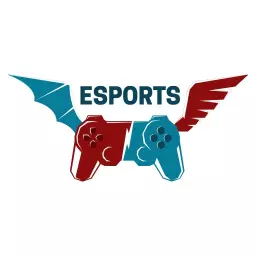Dynamic Red and Blue Gaming Controllers for Esports Logo Template