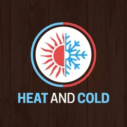 Dynamic Red and Blue HVAC Heat and Cold Services Logo Template