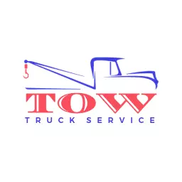 Dynamic Red and Blue Towing Service with Truck Logo Template