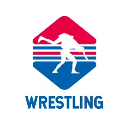 Dynamic Red and Blue Wrestling Action Logo Template