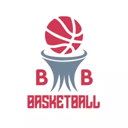 Dynamic Red and Gray Basketball Design with Hoop Logo Template