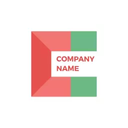 Dynamic Red and Green Square Design for Business Logo Template