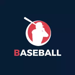 Dynamic Red and White Baseball Player Illustration Logo Template