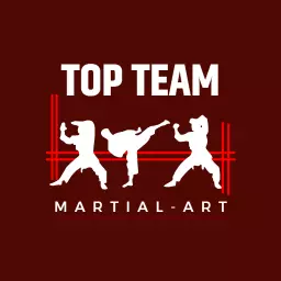 Dynamic Red and White Martial Art Team Action Logo Template