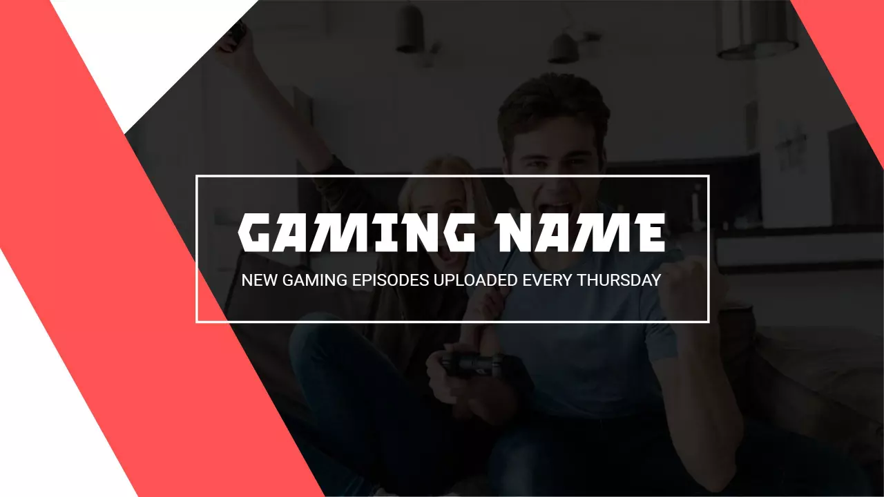Dynamic Red and White Theme for Game Streaming Banner Template