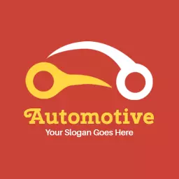 Dynamic Red and Yellow Car Illustration for Automotive Logo Template