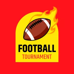 Dynamic Red and Yellow Football Tournament Badge Logo Template