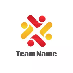 Dynamic Red and Yellow People Collaboration Team Logo Template