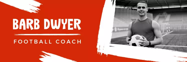 Dynamic Red Background Featuring Football Coach Twitter Banner Template