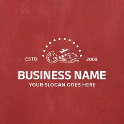 Dynamic Red Background Featuring Innovative Transportation Logo Template