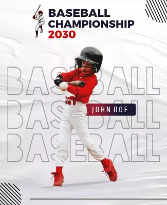 Dynamic Red Baseball Championship Event Poster Template