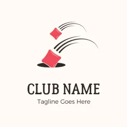 Dynamic Red Bean Bags in Action for Fun Cornhole Logo Template
